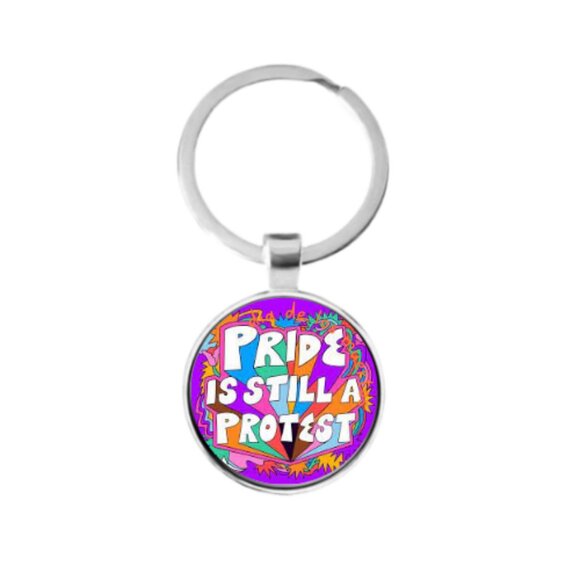 PRIDE IS STILL A PROTEST CUSTOM KEY RING - Picture 5 of 5